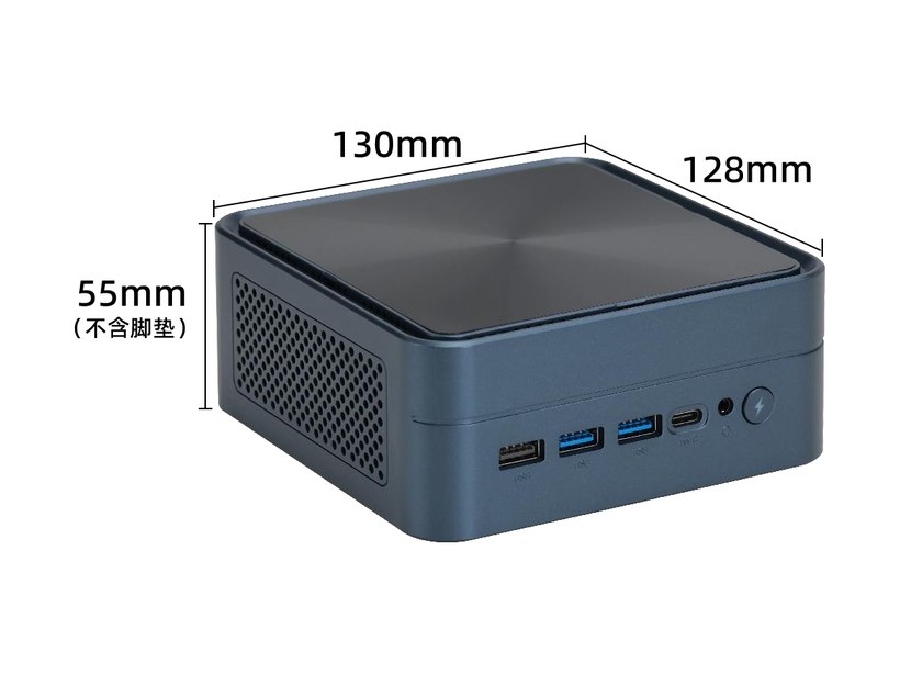 vD-M5 迷你高性能型云桌面终端，AMD 锐龙平台，130×128×55mm 藏蓝色金属机身